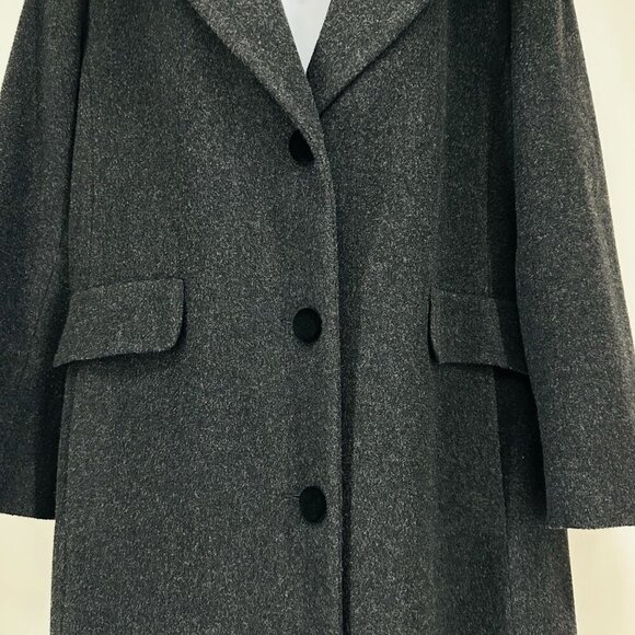 VTG Forecaster of Boston Long Wool Coat Velvet Trim Preppy Old Money Womens 16 B - Picture 4 of 13